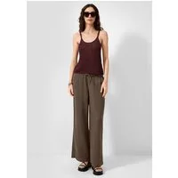 QS Chinos Hose Musselin Hose mit weitem Bein und Elastikbund