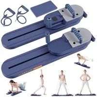 kehot Ganzkörpertrainer Geteiltes Pilates Board für Ganzkörpertraining, Kompakt, Rutschfest, (Modulares Trainingsboard mit Gleitern, Widerstandsbändern, Yogamatte, Multifunktions-Bauchtrainer für Zuhause), Für Krafttraining Rumpfes,Beine,Armtraining,