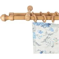 SN DECO GROUP Gardinenstange Ares, 2-läufig, Fixmaß, mit Bohren, verschraubt, Holzwerkstoff, 28 mm, Holz, verschiedene Längen und Farben, Komplettset