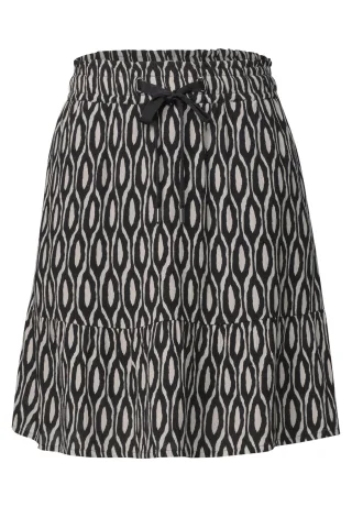 Street One - Knielanger Rock mit Print und Volant clay sand - Gr. - 40