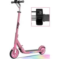 Mega Motion Elektro-Kinderroller ME1 E-Scooter für Kinder, 8/12/16 km/h, mit verstellbarem Lenker, faltbar, sieben Farben Lichtern, bis zu 8km, Display für 6-12 Jahren