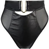Axami Panty Wetlook-String in schwarz High-Waist Panty (einzel, 1-St)