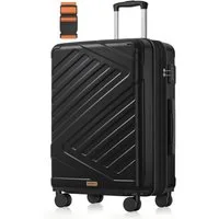 SONGMICS Hartschalen-Trolley Kofferset, 360° Rollen, robuster Reisekoffer, Bordcase, ABS, TSA-Schloss, Zahlenschloss, Koffergurt, erweiterbar, mittel