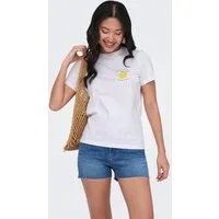 ONLY T-Shirt ONLKITA S/S PEARL TOP BOX JRS Baumwolle, regular fit, Rundhals