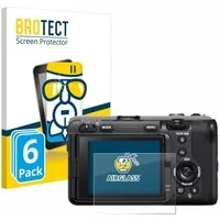 BROTECT Displayschutzglas Folie für Sony FX3, 6 Stück, Schutzfolie Glas Panzer Display Schutz klar