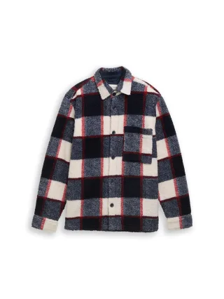Tom Tailor - Teddy Overshirt mit Karomuster blue big check - Gr. - XL