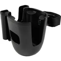 Zamboo Becherhalter Schwarz, Getränkehalter Flaschenhalter für Kinderwagen & Buggy mit Handyhalter