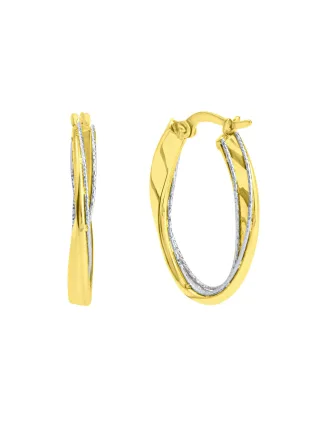 Fascination by Ellen K. Creolen 375/- Gelbgold bicolor oval 19 mm