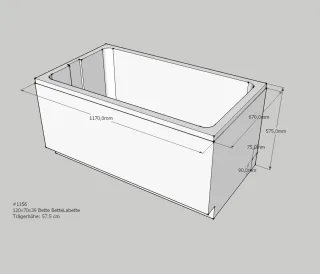 Neuesbad Wannenträger für Bette LaBette 120x70 SW12498
