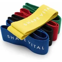 shapevital.de Trainingsbänder Fitnessbänder Loops für effektives Training 5-teilig (inkl. Tasche), aus hautfreundlichen Textilfasern, geeignet für alle Fitnesslevels