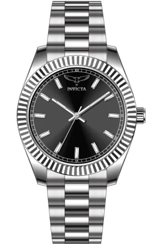 Invicta Specialty 69014 Herrenarmbanduhr - Quartz Uhrwerk - Edelstahl mit schwarzem Zifferblatt - 40 mm