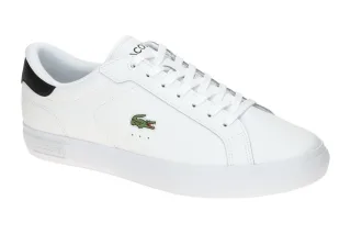 Lacoste SMA0081 POWERCOURT 125 Men Sneakers Wei?/Schwarz Echtleder Textil Ort...