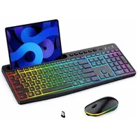 Goldstern-Tech Wireless-Tastatur (Kabelloses Tastatur-Maus-Set mit RGB, USB-C, 2,4 GHz Funkverbindung)