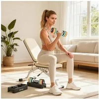 SPORTNOW Hantel-Set mit Schnelleinstellung, Ablagefach, rutschfest Griff, (Hanteln, Kurzhantelset), für Zuhause, Fitnessstudio