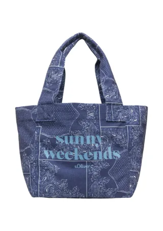 s.Oliver Red Label - Shopper mit Muster blau - Gr. - ONE SIZE