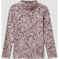s.Oliver Langarmshirt T-Shirt Longsleeve im Slim Fit mit All-over-Print und Rollkragen