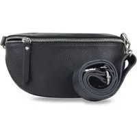 Frentree Umhängetasche Damen aus Echtleder, Made in Italy, Crossbody Schulter/Bauchtasche, mit silbernem Reißverschluss, verstellbarer Schulterriemen, Größe Mini