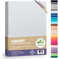 leevitex® Spannbettlaken 180x200 cm - 200x220 cm, Stoffgewicht 170 g/m², 40 cm Steghöhe, Jersey, Gummizug: rundum, (1 Stück), verschiedene Farben, OEKO-TEX® STANDARD 100 zertifiziert