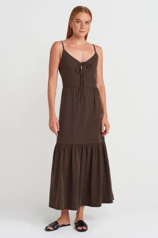 Ärmelloses A-Linien-Maxikleid mit Frontband