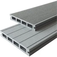 WPC Profi Terrassendielen WPC Terrassendiele Hohlkammer MUSTER 15 cm steingrau, (Hohlkammerdiele, Musterstück 15 cm)