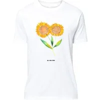 Mr. & Mrs. Panda T-Shirt Blume Sonnenblume, Größe XL T-Shirt, Weiß, T-Shirt mit Spruch, Freund (Packung) Sonnenblume Zusammen Sonnenblumen