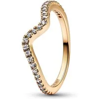 Pandora Fingerring DamenFunkelnde Welle Goldfarben