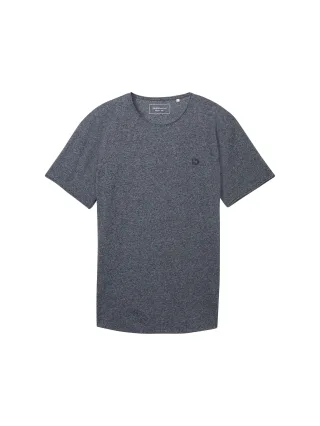 Denim Tom Tailor - T-Shirt in Melange Optik sky captain blue - Gr. - M