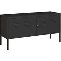 en.casa Sideboard, Sideboard 'Pyhtää' 118x40x60cm Stahl Schwarz