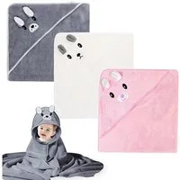 TUWENA Kapuzenhandtuch Kapuzenhandtuch Baby 3 Stück, Weich Babyhandtuch mit Kapuze 80 x 80cm, (3-St), Baby Handtuch Kapuze Super Saugfähig Baby Badetuch, Kaputzenhandtücher