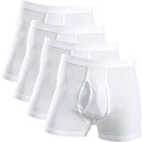 HERMKO Retro Boxer (Pack, 4er) Bio-Baumwolle Feinripp Pagen mit Eingriff hoher Weichbund