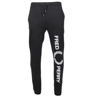 Fred Perry - Schwarze Jogginghose mit großem Markenlogo