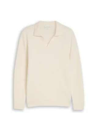 Tom Tailor - Strickpullover mit Polokragen gardenia white - Gr. - XL