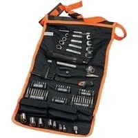 Mechaniker-Set mit Rolltasche, 76-teilig, Werkzeug-Set schwarz/orange