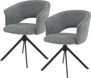 TOM TAILOR HOME Armlehnstuhl "CURVY ARMCHAIR" (Set) 2 Stk.mit Armlehnen, drehbar, Rückholfunktion, Rückenausschnitt