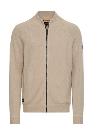 camel active - Strickjacke mit Reißverschluss light beige - Gr. - 3XL