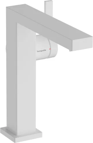 Hansgrohe Waschtischarmatur 150 Tecturis E Fine CoolStart mit Push-Open Ablaufgarnitur, mattweiss, 7 73042700