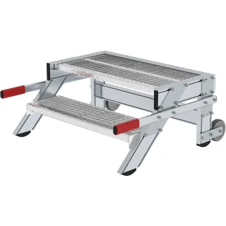 Munk Arbeitspodest fahrbar, Stufenbreite 800 mm, Stahl-Gitterrost - 050434