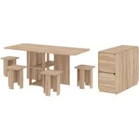 Rodnik Essgruppe Klapptisch Hocker Set 5-in-1, (5-tlg), Tisch-Transformer, kompakt & funktional, Hocker im Tisch verstaubar