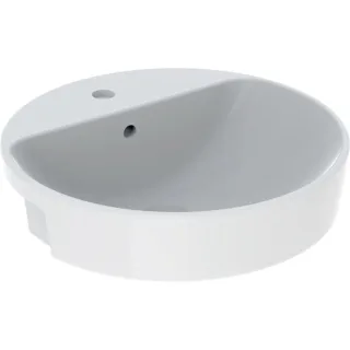 Geberit VariForm Halbeinbauwaschtisch, rund d: 50cm, mit Hahnloch, mit Überlauf, 500782012 500782012