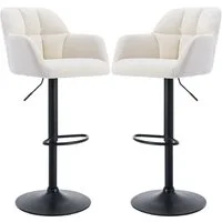 WAHSON OFFICE CHAIRS Barhocker 2er Barstuhl Samtstoff Thekenhocker