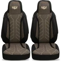 BREMER SITZBEZÜGE Autositzbezug für Forster Vantasy Vans (PLKT212), Set, 2-tlg., Schonbezüge Sitzbezüge Fahrer und Beifahrer, in Schwarz/Braun