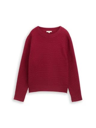 Tom Tailor - Strickpullover mit Rundhalsausschnitt rumba red - Gr. - XXL