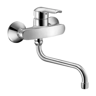 Hansa Hansavantis Spültisch-Wand-Einhebelmischer 52532103 S-Anschlüsse, Ausladung 200 mm, chrom