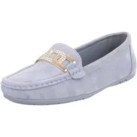 Ital-Design Mokassin mit Glitzerdetails für Damen, vielseitig und bequem Slipper (91554480) Flach Mokassins in Hellblau