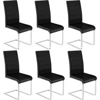 Woltu Freischwinger (Set, 6 St), mit hoher Rückenlehne Kunstlederbezug bis 120kg belastbar