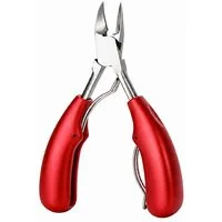 COOL-i ® Fußnagelknipser Profi-Zehennagelknipser für dicke & eingewachsene Nägel, Präzisionszange aus Edelstahl mit rutschfestem Griff in Schwarz,Rot