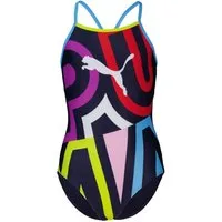 PUMA Badeanzug PUMA SWIM GIRLS PLACED PRINT SWIMSUIT mit Big-Wording und Logoprint