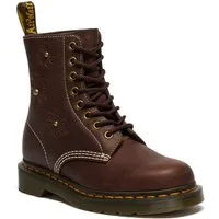 DR. MARTENS 1460 Pascal Flower Schnürboots, Blockabsatz, Stiefelette, 8-Eye Boots mit Flower Prägung