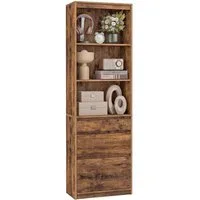 VASAGLE Bücherregal Standregal, Hochschrank, 3 Schubladen, verstellbare Ablagen