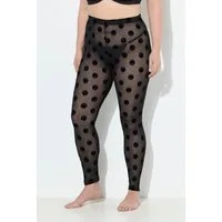 Ulla Popken Feinstrumpfhose Strumpf-Leggings Smileys Mesh